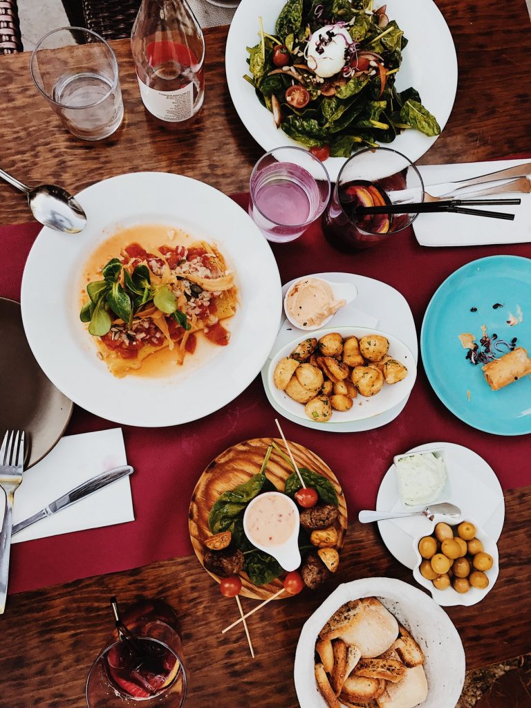 table with food